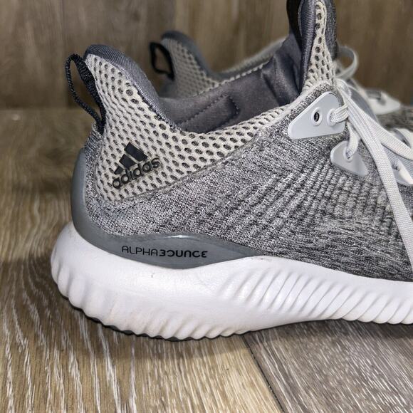 Adidas Mens US Size 7 Alphabounce Gray White Running Athletic Sneaker Shoes - Picture 2 of 12